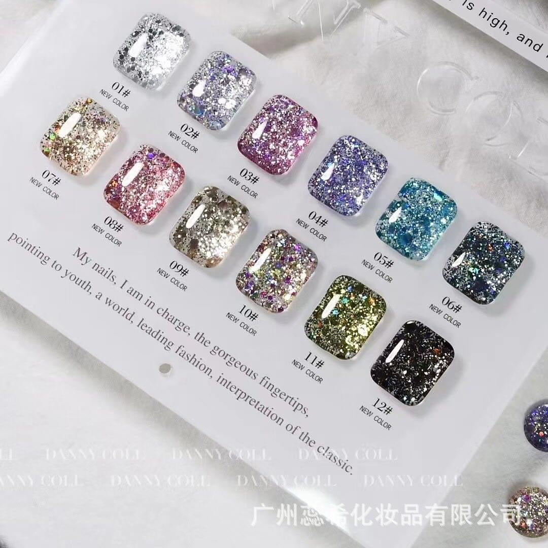 Danny Coll N14 12 Colours Set (Glitters)